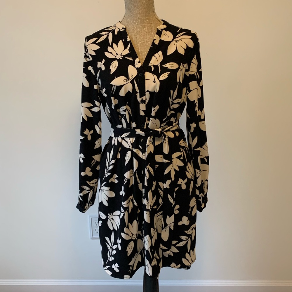New Black and White Floral Dress